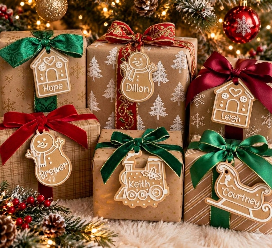 Personalized Gingerbread Bag Tags