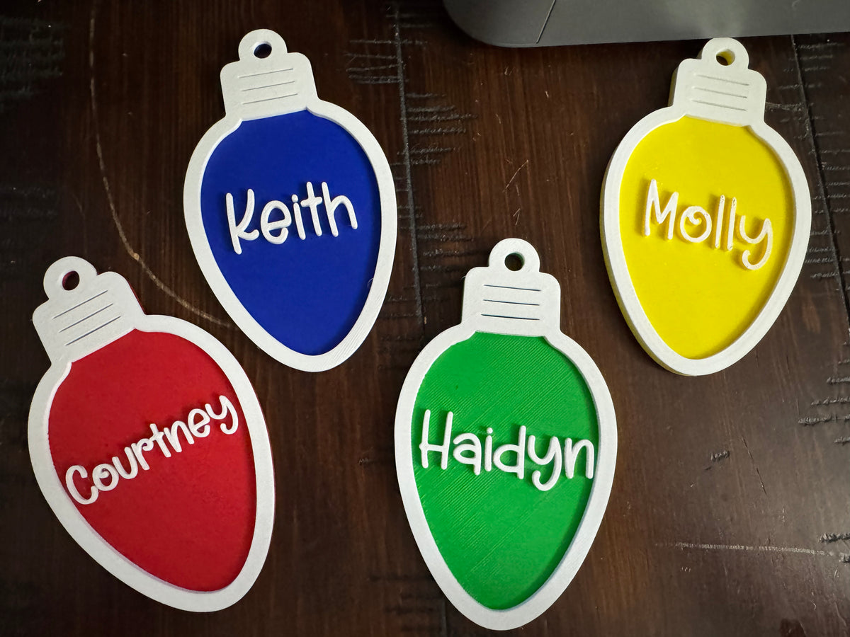 Personalized Light Bulb Ornament