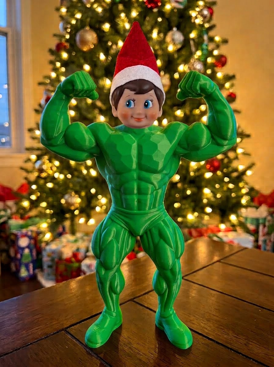 Elf on the Shelf-Muscle Man costume